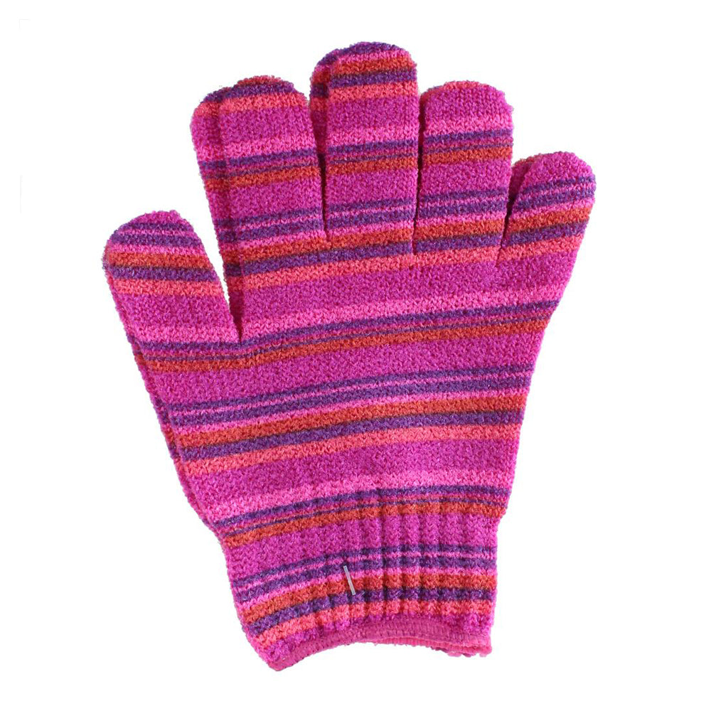 Exfoliating Gloves - PINK STRIPE