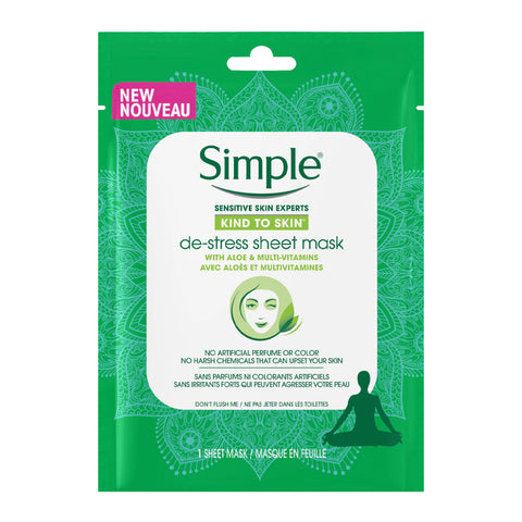 Simple Kind to Skin De-Stress Sheet Mask 23ml