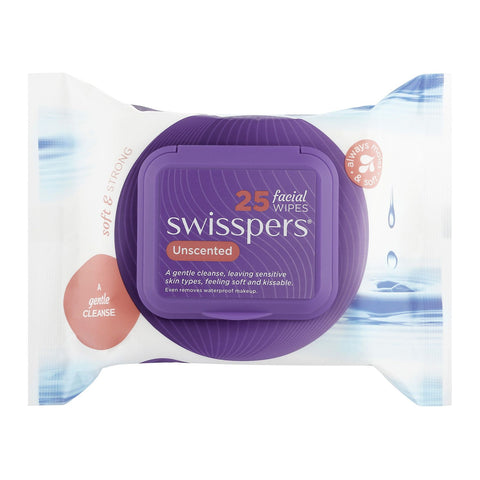 Swisspers Facial Wipes UNSCENTED 25pack