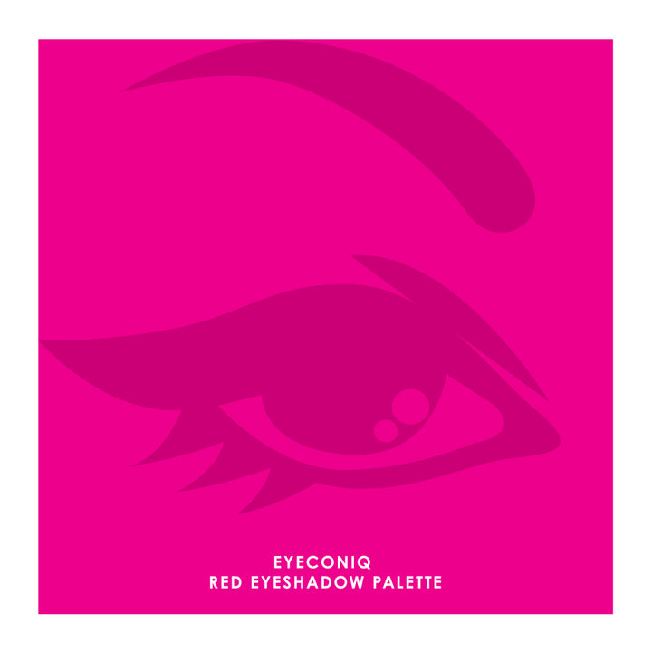EYECONIQ RED palette front cover with intense red design reflecting bold 9-shade colour story