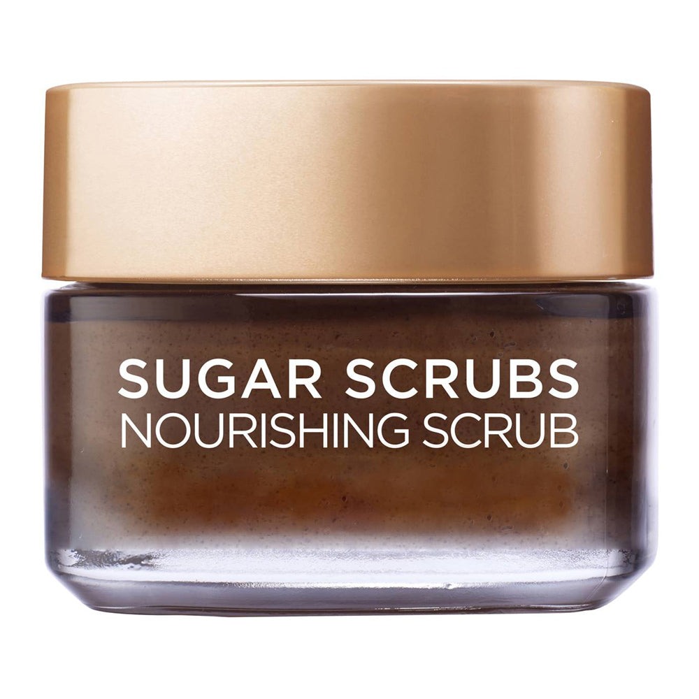 L’Oréal Sugar Scrubs Nourishing Scrub unboxed – jar and packaging, exfoliating scrub for dry skin, Blush Fiji