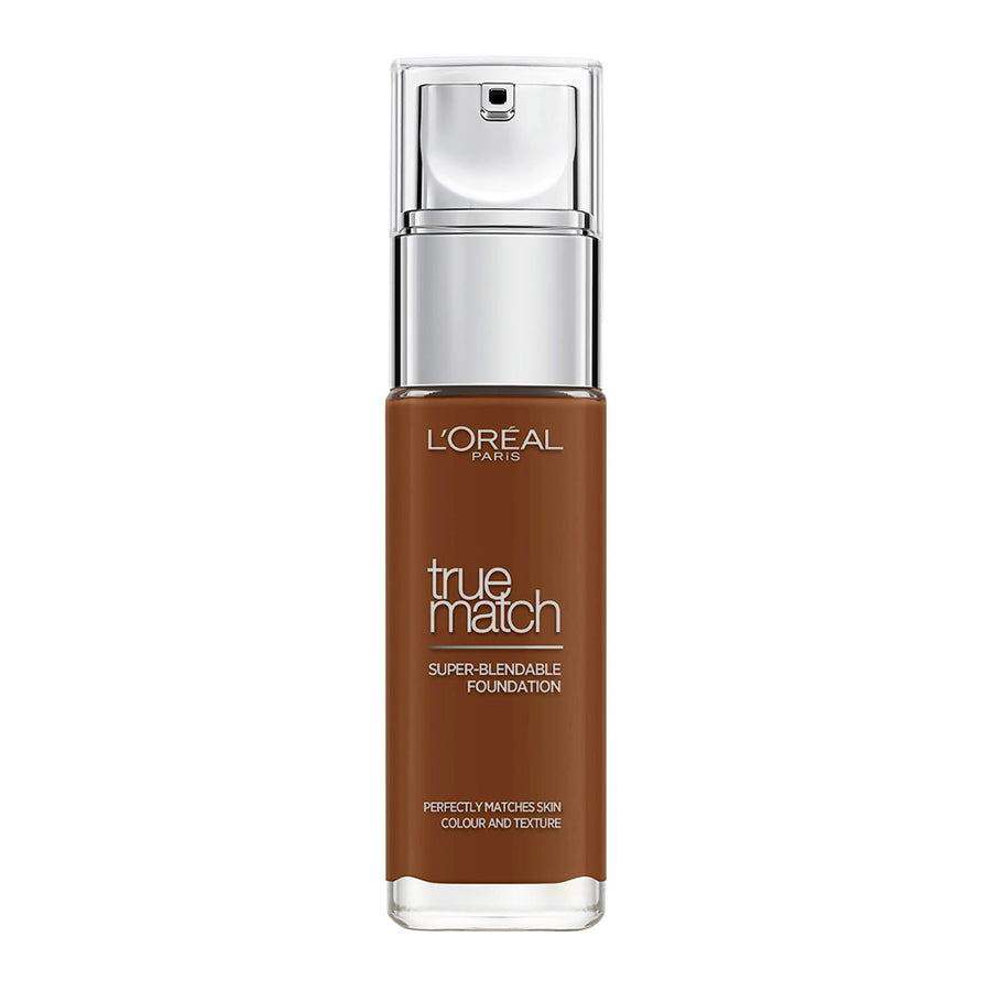 L’Oréal True Match Liquid Foundation 8.5C Rose Pecan, breathable, buildable, natural finish; non-comedogenic