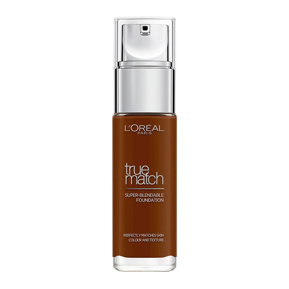 L’Oréal True Match Liquid Foundation 9C Deep Cool, breathable, buildable, natural finish; non-comedogenic