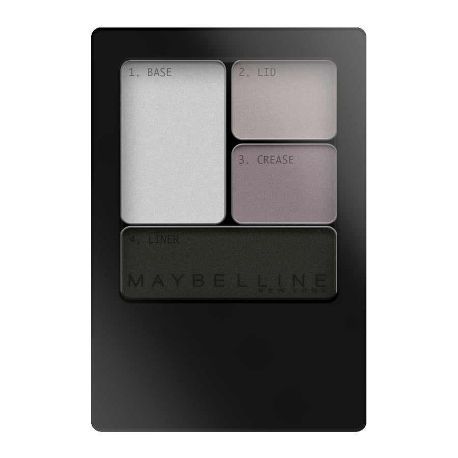 Maybelline Expert Wear Eyeshadow Quad in 04Q CHARCOAL SMOKES with intense grey and black tones