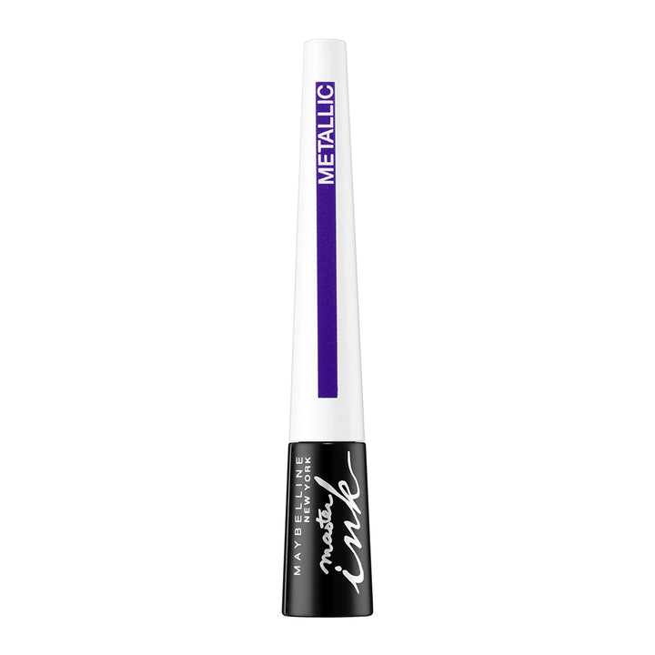 Maybelline Master Ink Metallic Eyeliner Twilight Purple tip closeup – ultra-fine applicator for precise lines Blush Fiji