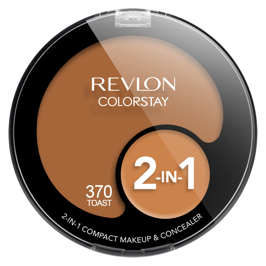 Revlon ColorStay 2-in-1 Compact Makeup & Concealer 370 TOAST – foundation and concealer in warm medium-deep skin tone