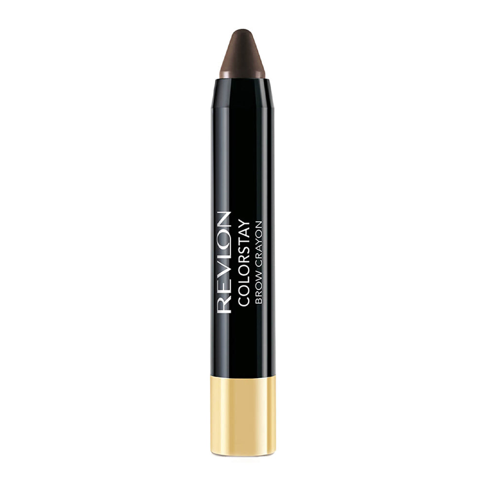 Revlon ColorStay Brow Crayon 315 DARK BROWN – waterproof wax-to-powder brow crayon for natural or defined dark brown brows