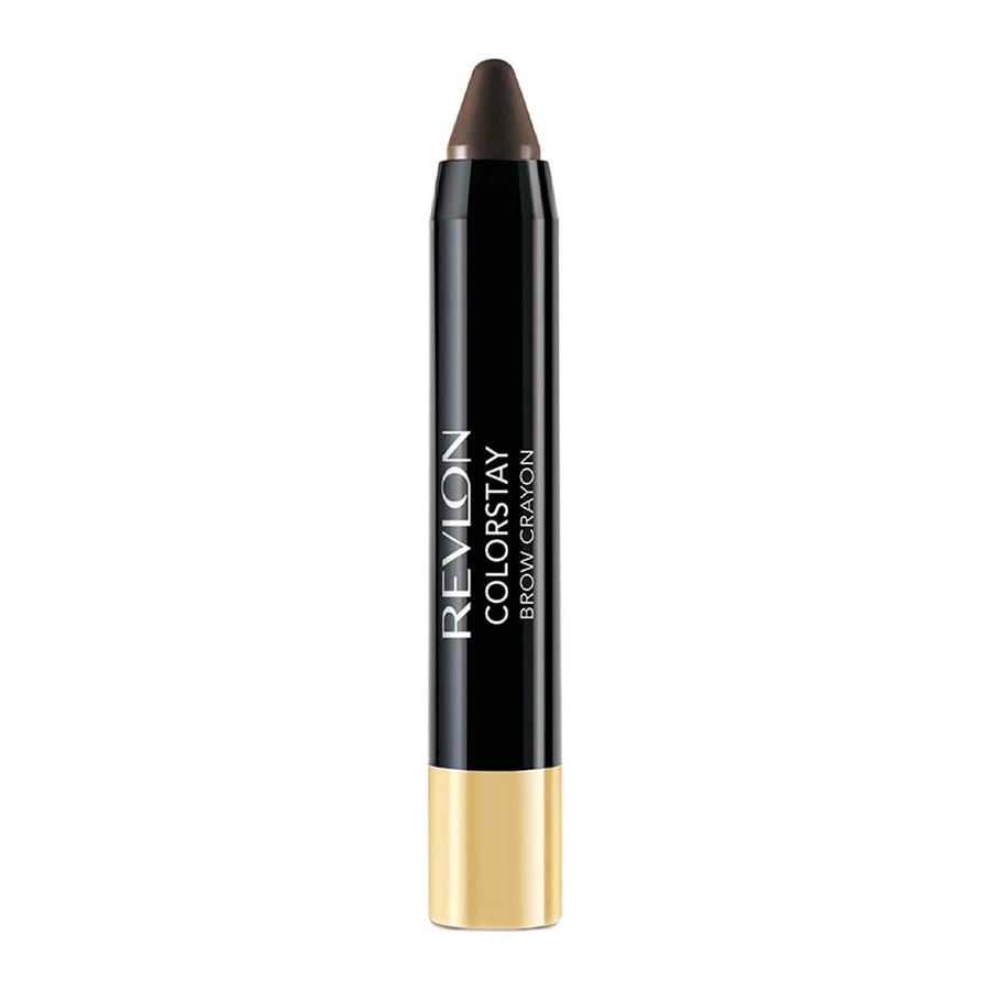 Revlon ColorStay Brow Crayon 315 DARK BROWN – waterproof wax-to-powder brow crayon for natural or defined dark brown brows