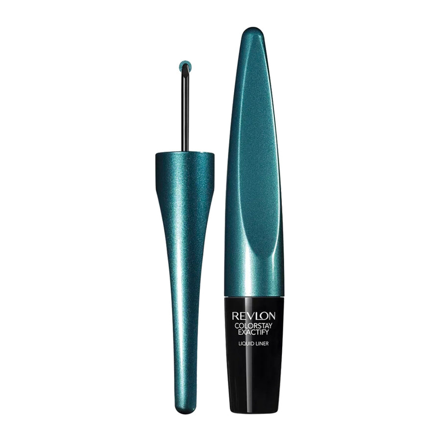Revlon ColorStay Exactify Liquid Liner 104 Mermaid Blue with wheel tip, waterproof 24HR smudge-proof precision eyeliner Blush Fiji