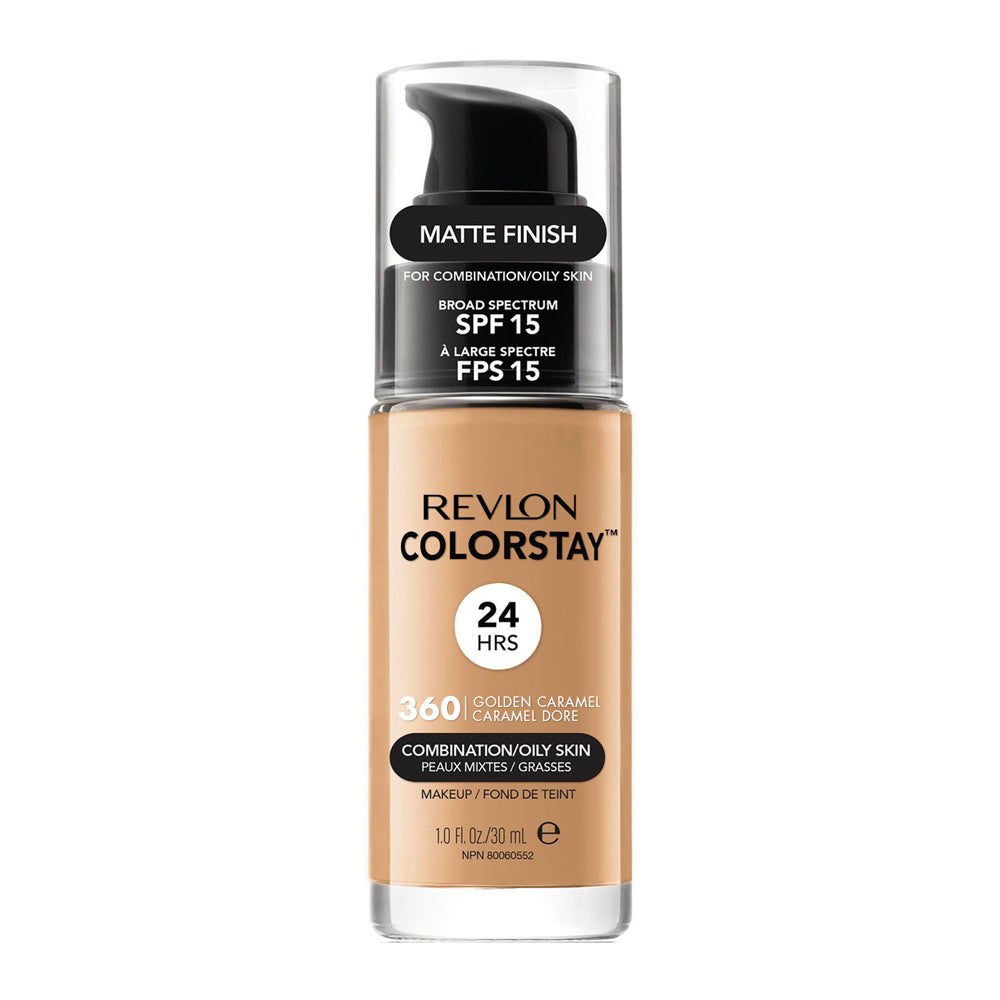 Revlon ColorStay Makeup for Combo/Oily Skin in 360 GOLDEN CARAMEL with SPF 15 and 24hr matte finish