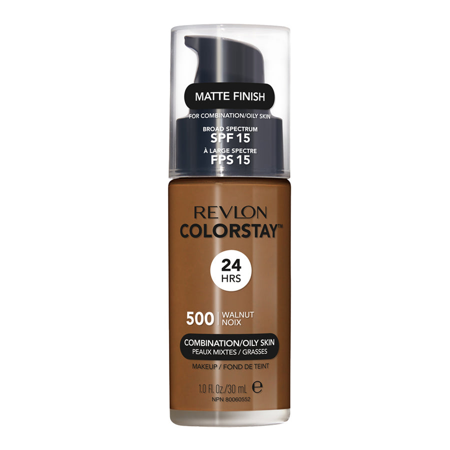 Revlon ColorStay Makeup for Combo/Oily Skin in 500 WALNUT with SPF 15 and 24hr matte finish
