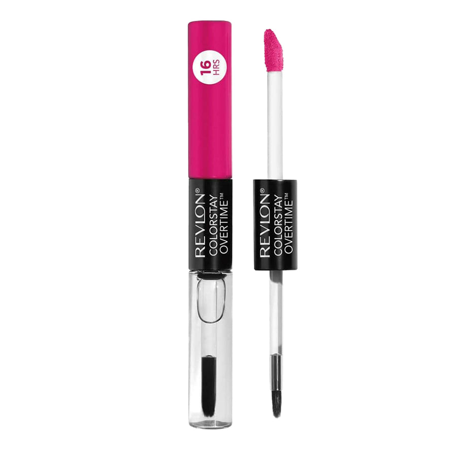 Revlon ColorStay Overtime Lipcolor 470 ALL NIGHT FUCHSIA – high-shine, transfer-proof lip colour, conditioning top coat, 16HR wear