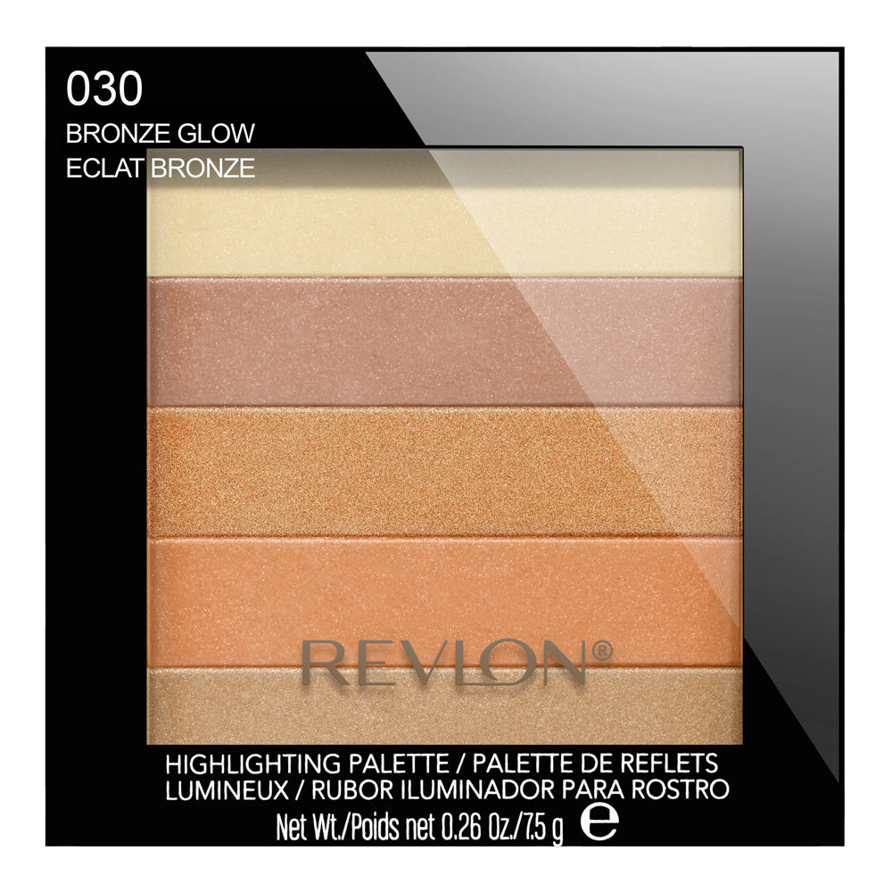 Revlon Highlighting Palette 030 Bronze Glow compact with bronze tones for sculpted, sun-kissed radiance – Blush Fiji