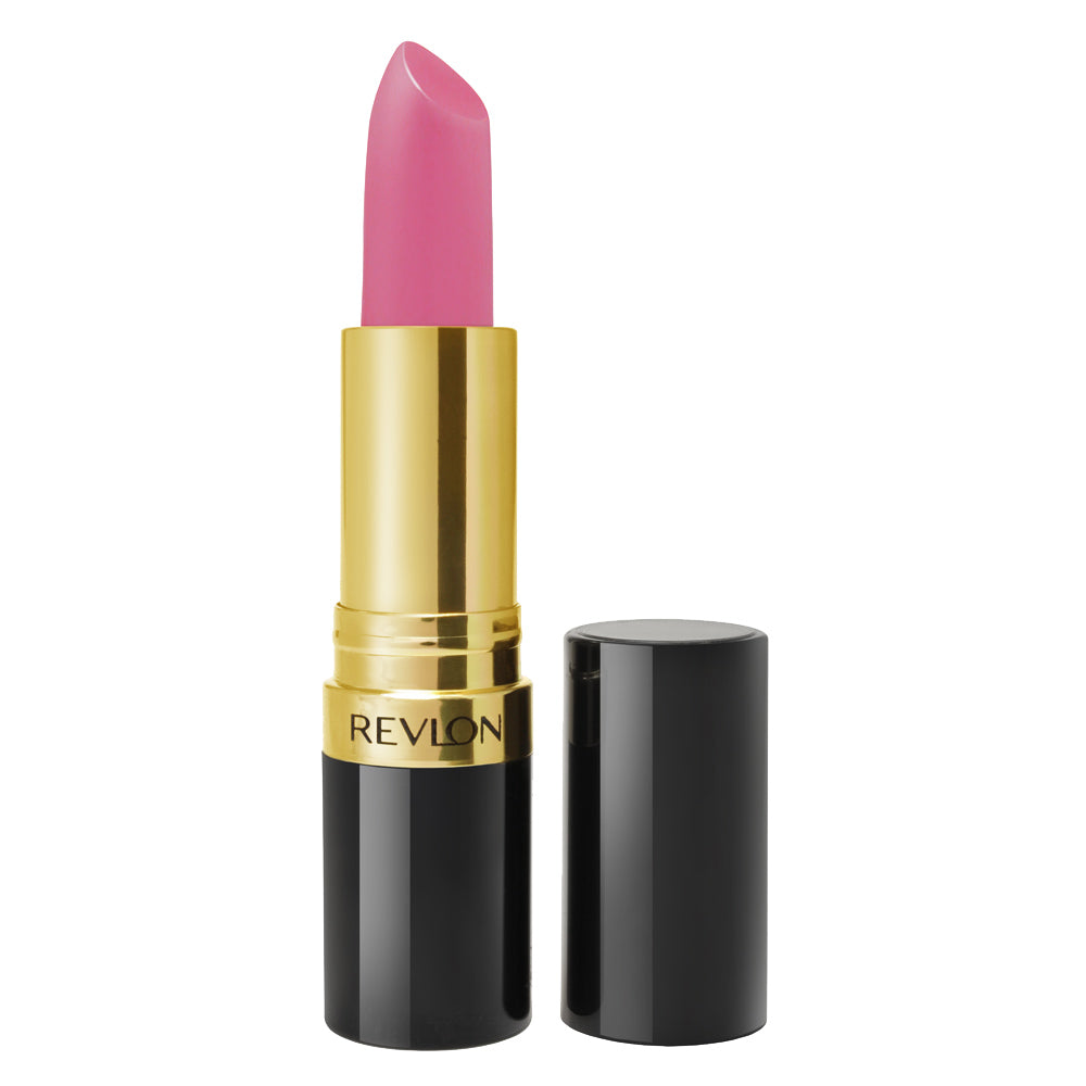 Revlon Super Lustrous Matte Lipstick 002 Pink Pout – hydrating, pigmented matte lipstick with avocado oil and vitamin E