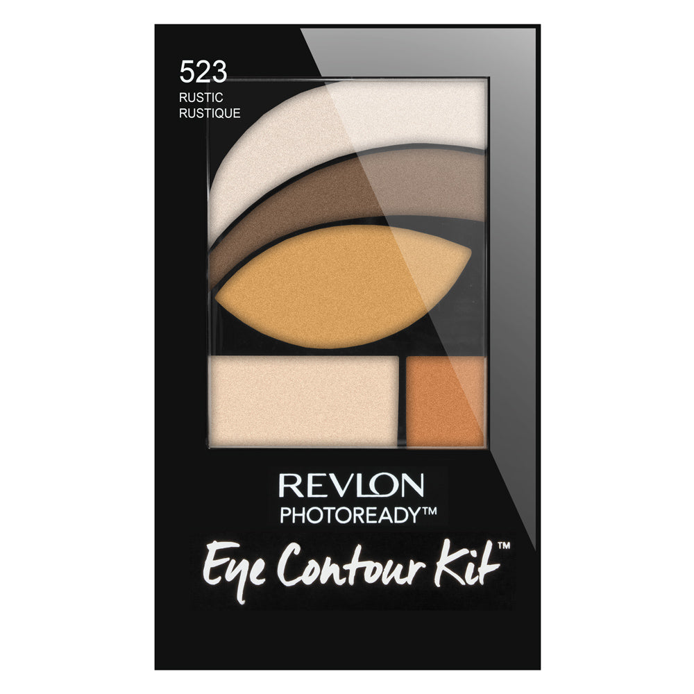 Revlon Eye Contour Kit 523 Rustic–5-shade eyeshadow palette with primer, shimmer topcoat & wet/dry pigment for sculpted looks