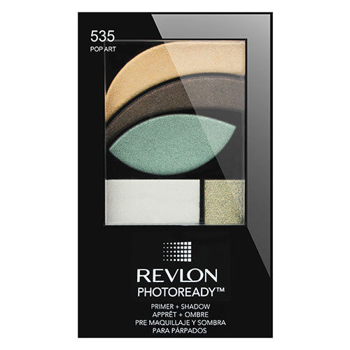 Revlon Primer & Shadow 535 Pop Art – coordinated 5-step eye palette with primer, shimmer top coat & dual applicator