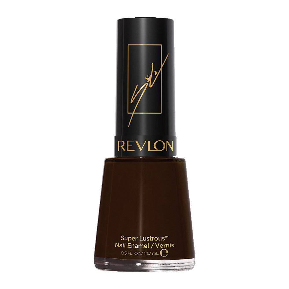 Revlon X Sofia Carson Nail Enamel 859 In The Woods – rich brown polish with gloss finish, Vitamin E care, and chip resistance
