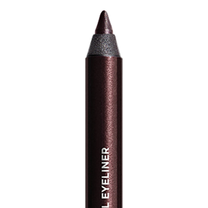 Close-up of Revlon X Megan So Fierce! Vinyl Eyeliner tip in 861 Mighty Mocha showing sharp precision & mocha pigment finish